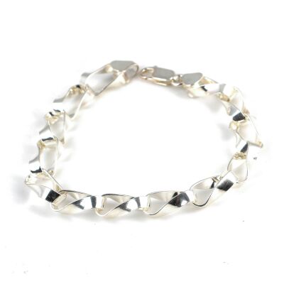 925 Ayar Gümüş Düz Burgu Model Bileklik - 4