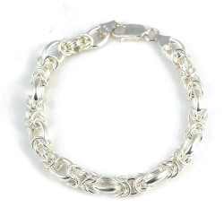 925 Ayar Gümüş Düz Burgu Sarmaşık Model Bileklik - Nusrettaki