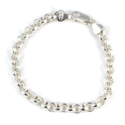 925 Ayar Gümüş Düz Doch Bileklik - Nusrettaki