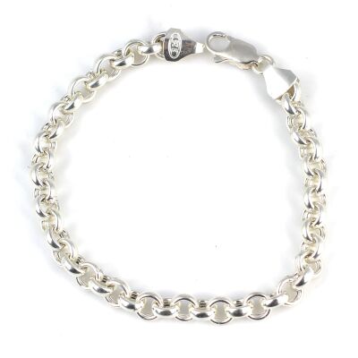 925 Ayar Gümüş Düz Doch Bileklik - 1