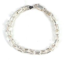 925 Ayar Gümüş Düz Şarnel Lale Bileklik - Nusrettaki