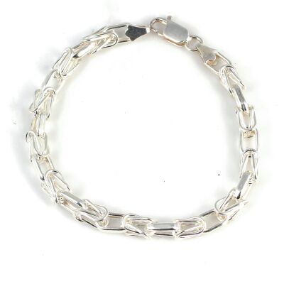 925 Ayar Gümüş Düz Şarnel Lale Bileklik - 1