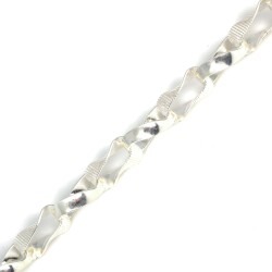 925 Ayar Gümüş Düz Ve Setinalı Burgu Model Bileklik - 3