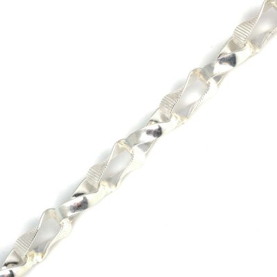 925 Ayar Gümüş Düz Ve Setinalı Burgu Model Bileklik - 3