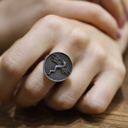 925 Ayar Gümüş Ejderha Modeli Unisex Yüzük - Nusrettaki