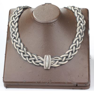 925 Ayar Gümüş El işi Kazaz Kolye - 3