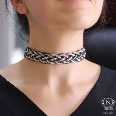 925 Ayar Gümüş El işi Kazaz Kolye - 5