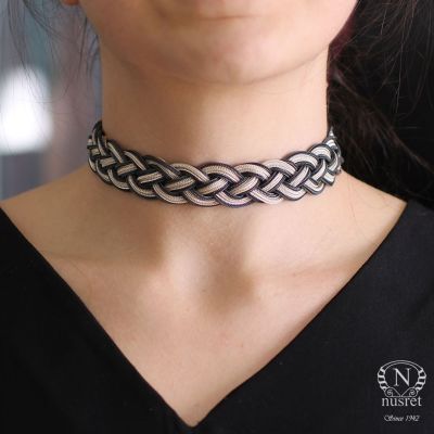 925 Ayar Gümüş El işi Kazaz Kolye - 6