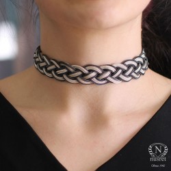 925 Ayar Gümüş El işi Kazaz Kolye - 8