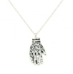 925 Sterling Silver Hand Design Necklace - 7