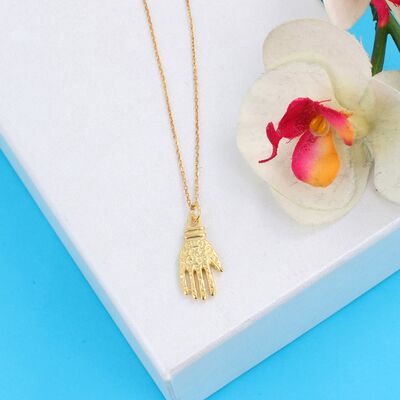 925 Sterling Silver Hand Design Necklace - 3