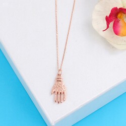 925 Sterling Silver Hand Design Necklace - 6