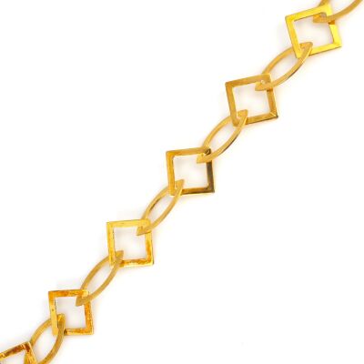 925 Ayar Gümüş Elips Ve Kare Parçalı Bileklik - 3