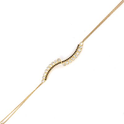 925 Sterling Silver Es Model Stone Bracelet, Yellow - 1