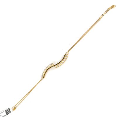 925 Sterling Silver Es Model Stone Bracelet, Yellow - 2