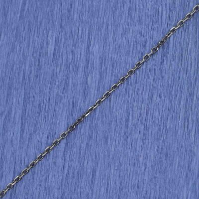 925 Ayar Gümüş Eskitme Model Siyah Forse Zincir - 3