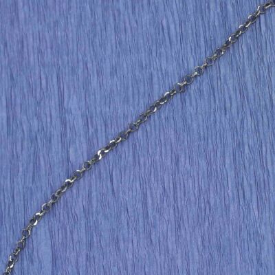 925 Ayar Gümüş Eskitme Model Siyah Kalemli Halka Zincir - 3