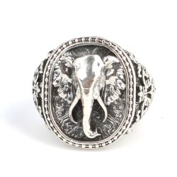 925 Ayar Gümüş Fil Başı Kabartmalı Yüzük - Nusrettaki (1)