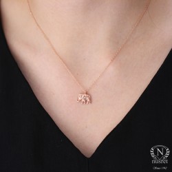 Sterling Silver Elephant Charm Necklace, Gold Vermeil - Nusrettaki