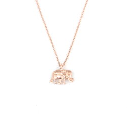 Sterling Silver Elephant Charm Necklace, Gold Vermeil - Nusrettaki (1)