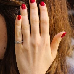 925 Ayar Gümüş Fil Dişi Model Yüzük - 4