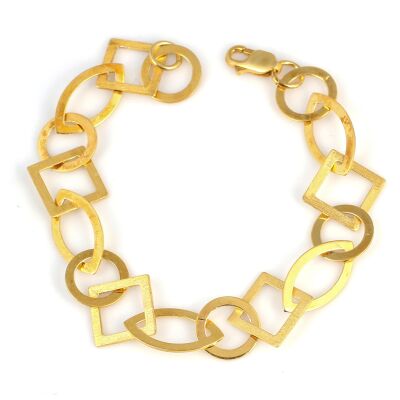 925 Ayar Gümüş Geometrik Parçalı Bileklik - 1