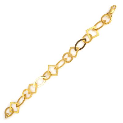 925 Ayar Gümüş Geometrik Parçalı Bileklik - 2