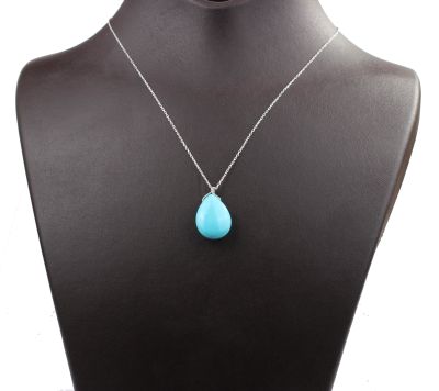 925 Ayar Gümüş Gerçek Firuze Taşlı Kolye - 2