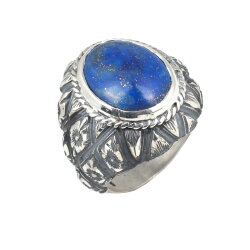 925 Ayar Gümüş Gerçek Lapis Taşlı Çiçek Desenli El Kalemli Erkek Yüzüğü - Nusrettaki