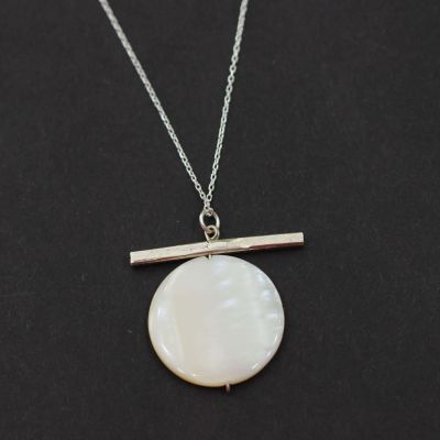 925 Ayar Gümüş Gerçek Sedef Taşlı Kolye - 2