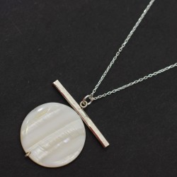 925 Ayar Gümüş Gerçek Sedef Taşlı Kolye - 3