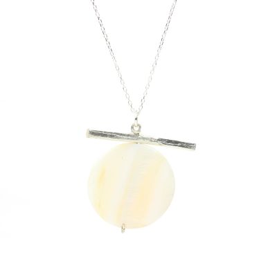 925 Ayar Gümüş Gerçek Sedef Taşlı Kolye - 4