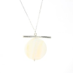 925 Ayar Gümüş Gerçek Sedef Taşlı Kolye - 5