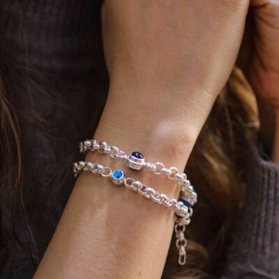 925 Ayar Gümüş Göz Boncuklu Bileklik - 1