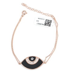 925 Sterling Silver Black Eye Model Bracelet - Nusrettaki (1)