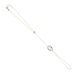 Sterling Silver Hoops Ring Bracelet with CZ, White Gold Vermeil - Nusrettaki