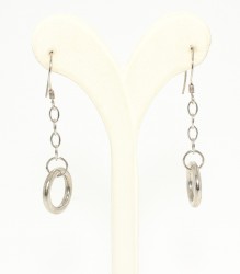 925 Sterling Silver Hoop Model Pendant Dangle Earrings - Nusrettaki (1)