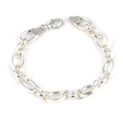 925 Ayar Gümüş Hallow Doc Zincir Bileklik - 1