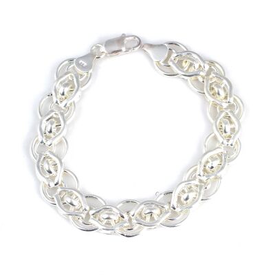 925 Ayar Gümüş Hallow Örgü Bileklik - 1