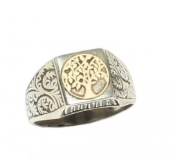 925 Sterling Silver Three of Life Design Men Ring - Nusrettaki