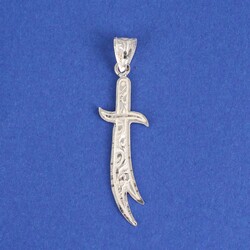 Nusrettaki - 925 Ayar Gümüş Hz. Ali Kılıcı İşlemeli Kolye Ucu
