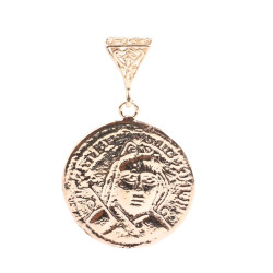 925 Ayar Gümüş İbranice Yazılı Madalyon Kolye Ucu - 3
