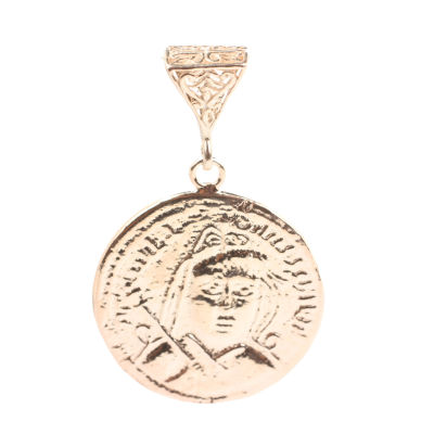 925 Ayar Gümüş İbranice Yazılı Madalyon Kolye Ucu - 4