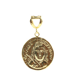 925 Ayar Gümüş İbranice Yazılı Madalyon Kolye Ucu - 5