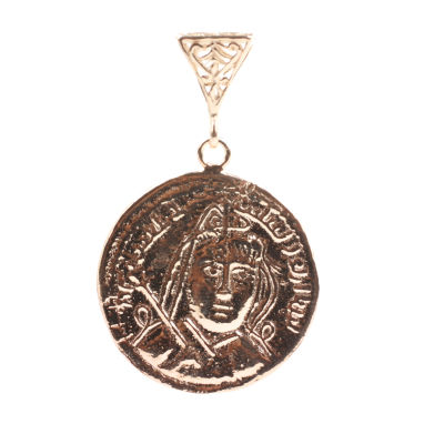 925 Ayar Gümüş İbranice Yazılı Madalyon Kolye Ucu - 7