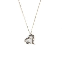 Sterling Silver Intimate Hearts Necklace - Nusrettaki (1)