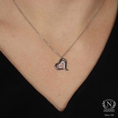 Sterling Silver Intimate Hearts Necklace - 1