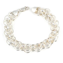 925 Ayar Gümüş İç İçe Geçme Halka Bileklik - Nusrettaki