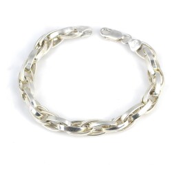 925 Ayar Gümüş İç İçe Geçme Oval Hallow Bileklik - Nusrettaki