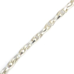 925 Ayar Gümüş İç İçe Geçme Oval Hallow Bileklik - 3